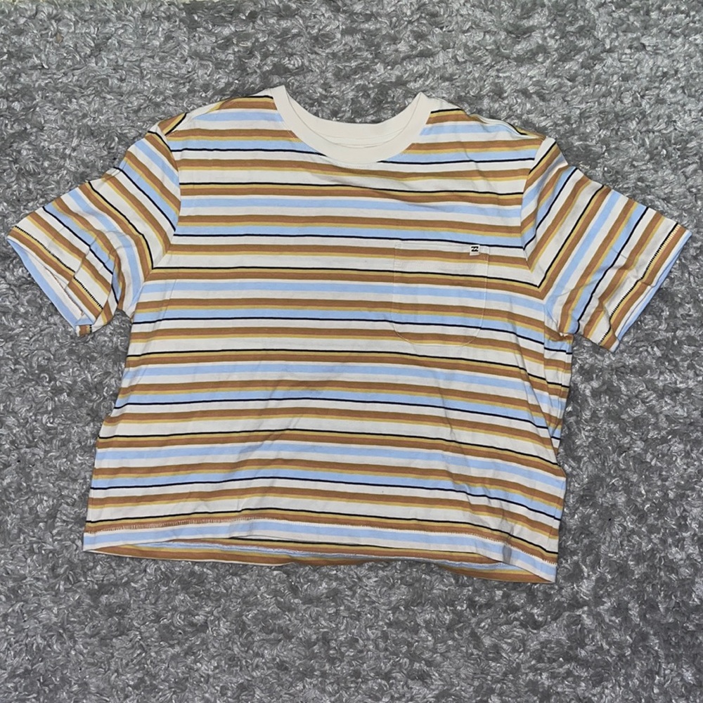 BILLABONG STRIPED CROPPED T SHIRT